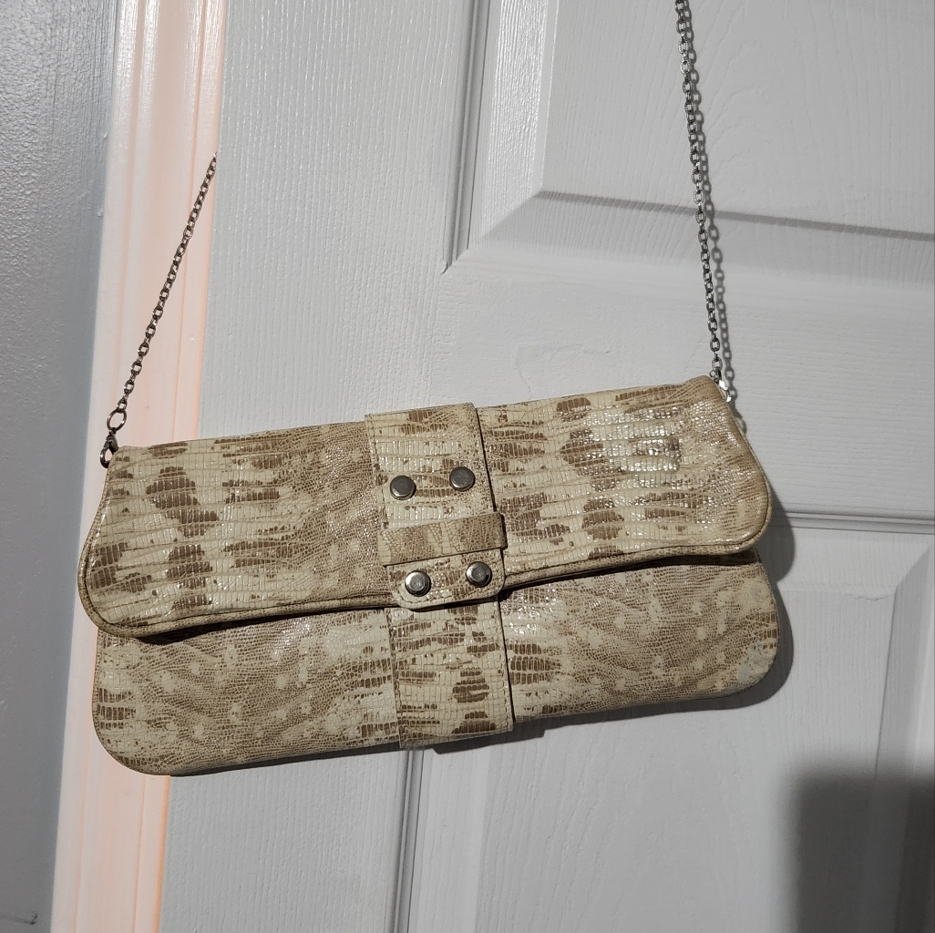 Animal Print Clutch Bag With Chain By Doncaster